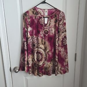 Sew In Love Pink and Brown Blouse